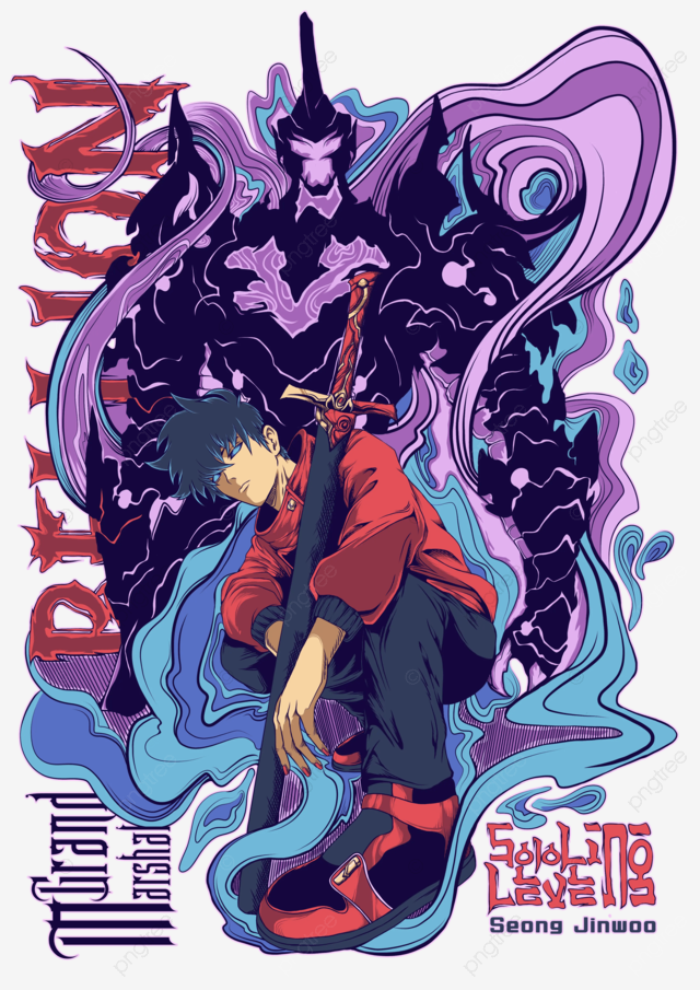 Solo Leveling T-Shirt Design PNG