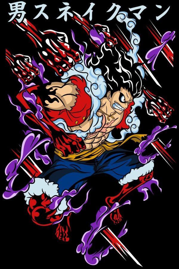 Dynamic Monkey D Luffy PNG for T-Shirt Design