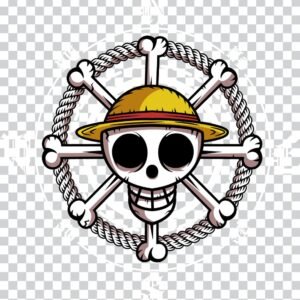 Straw Hat Jolly Roger PNG 100% Transparent Background One Piece Logo