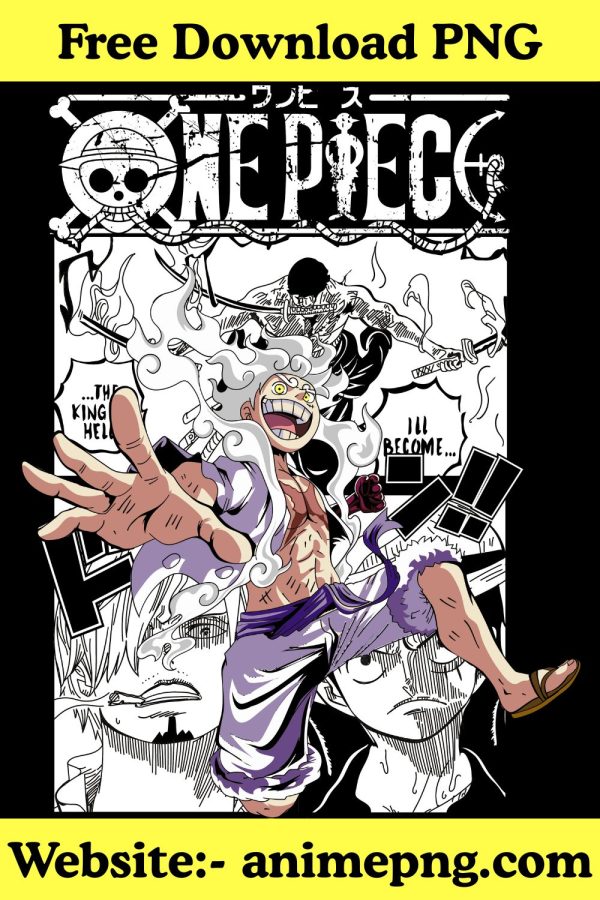 Monkey D Luffy Black and White PNG - Manga Style Design