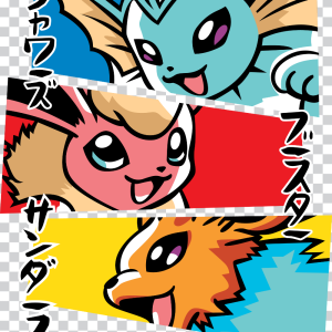 Vaporeon Flareon Jolteon PNG - Eeveelution Trio Pack