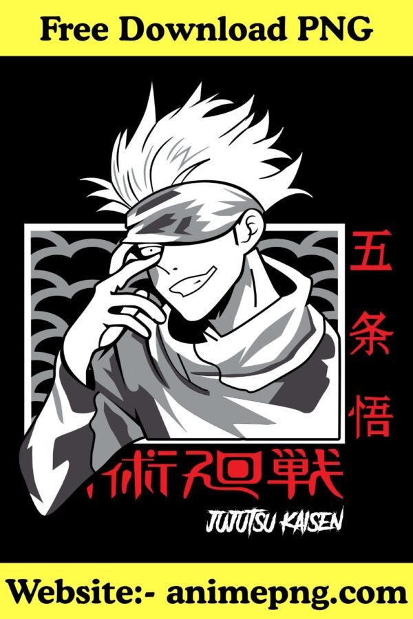 Gojo Satoru PNG 100% Transparent Background Jujutsu Kaisen Character
