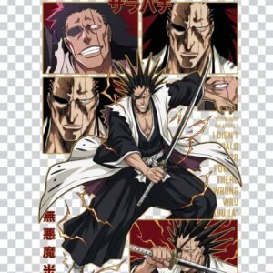 Kenpachi Zaraki PNG 100% Transparent Background Bleach Character