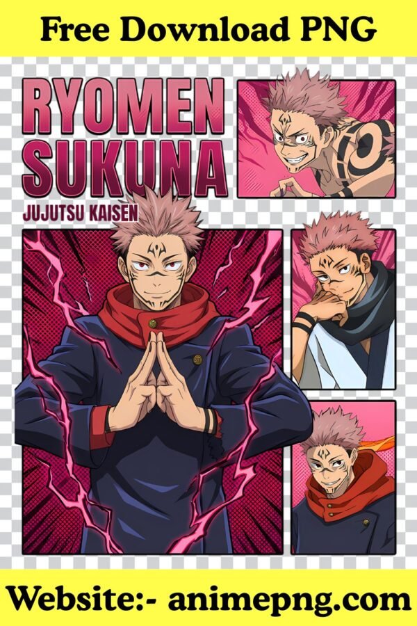 Sukuna PNG 100% Transparent Background Jujutsu Kaisen Character