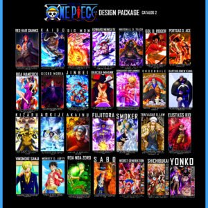One Piece Anime T-Shirt Designs Bundle PNG 100% Transparent Background Custom Apparel