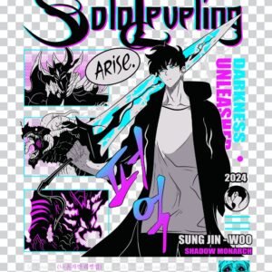 Solo Leveling T-Shirt Designs PNG 100% Transparent Background Custom Apparel